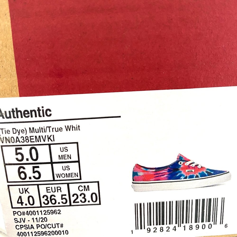 💖MEGA SALE💖 VANS Authentic Tie Dye Multi Canvas  Women's  VN0A38EMVK shoes - Picture 7 of 13